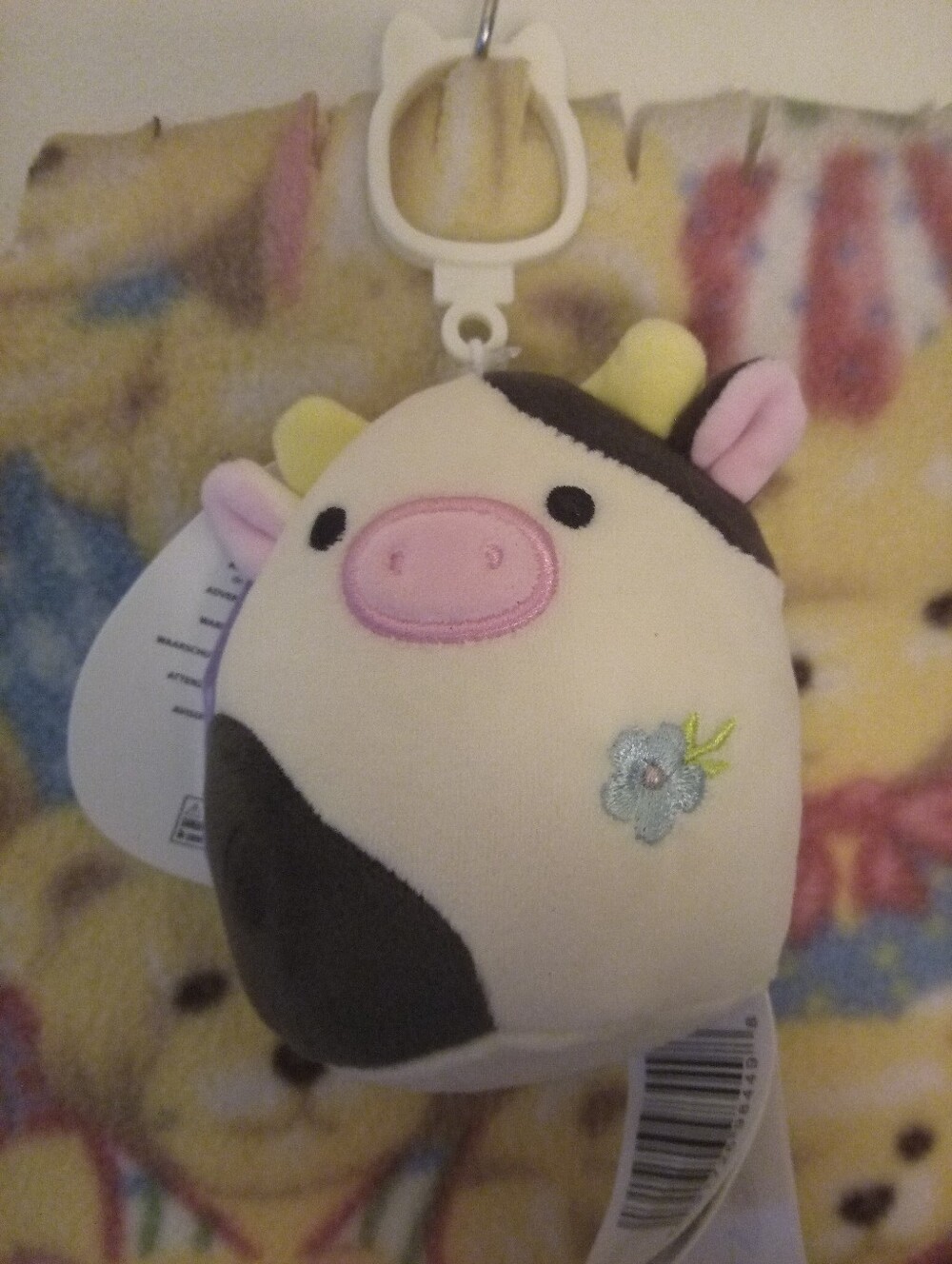 🐄  New With Tags squishmallows Plush Cow Clip-On Cream and Brown Small Accessor